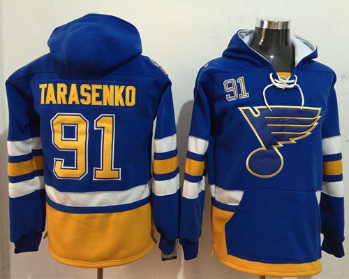 Blues #91 Vladimir Tarasenko Light Blue Name & Number Pullover NHL Hoodie